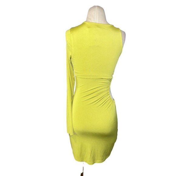 Lovers and Friends Collins Mini Dress in Chartreuse Green Small New Womens - Picture 7 of 10